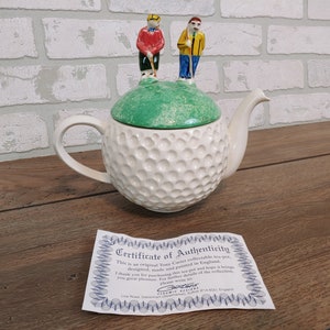 Tony Carter Golf Players Teapot Tea-Pot Made in England Carters Ceramic Designs image 2