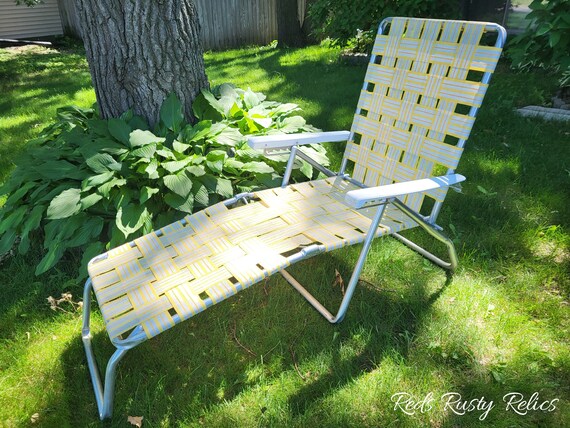 Aluminum webbed online lounge chairs