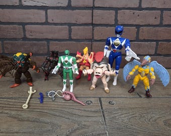 Vintage Lot of Mighty Morphin Power Rangers and Villains Toys