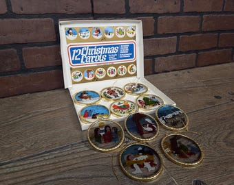 Sweet Set of 1983 SNP 12 Christmas Carols Ornaments