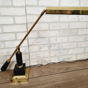 OMI Koch & Lowey Marble Gooseneck Brass Task Table Desk Lamp 画像 1