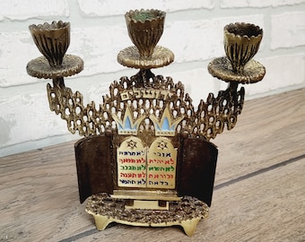 Vintage Hen Holon Dayagi Shabbat Candle Holder Jewish Judaica Made in Israel