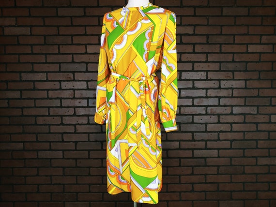 Yellow, Orange & Green Mod Dress