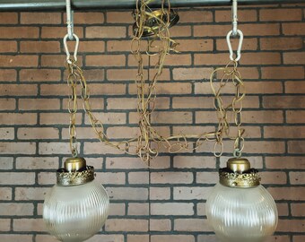 Vintage 2 Pendant Swag Lamp Ceiling Fixture