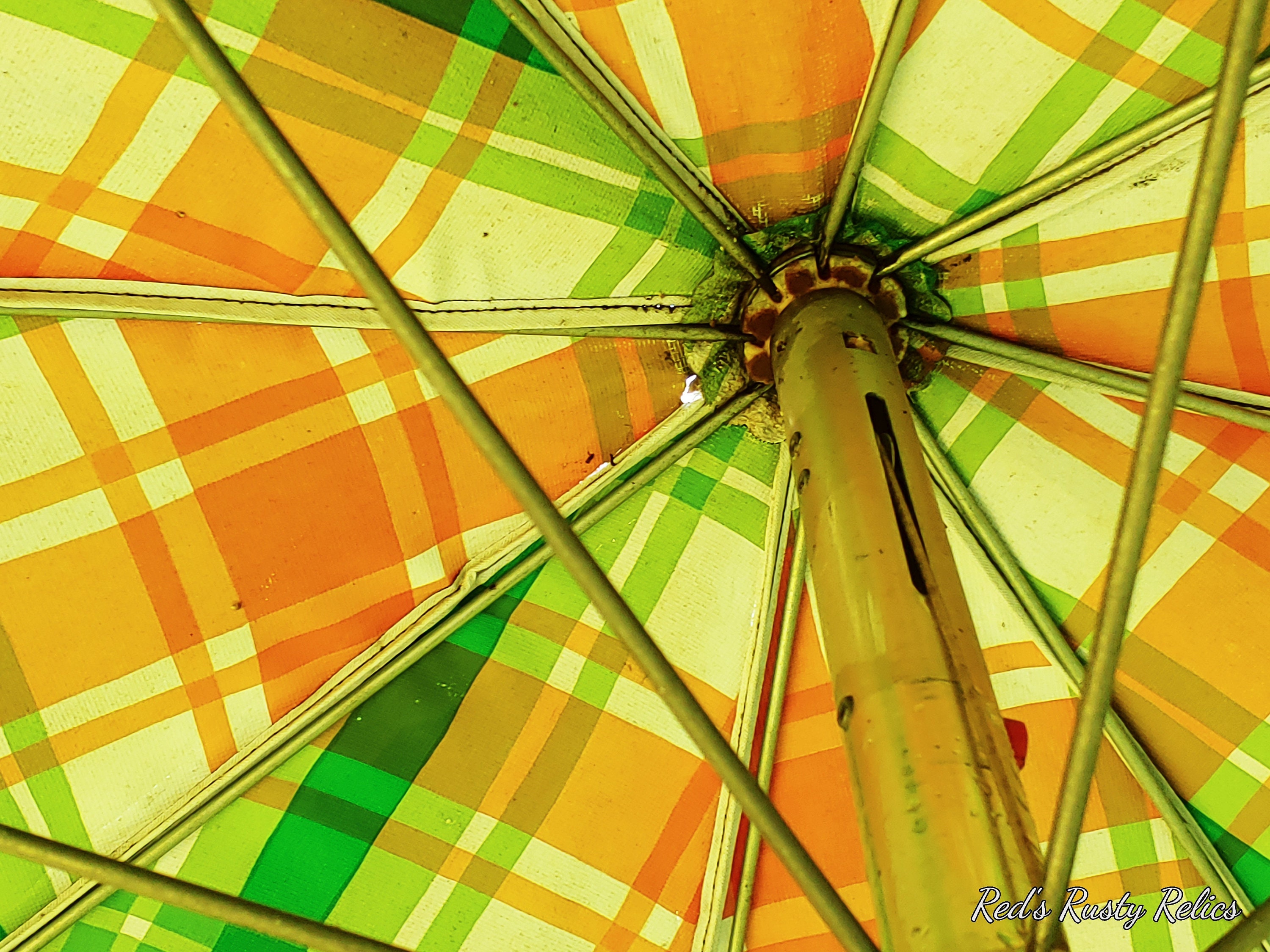 Groovy Green Plaid Scalloped Sears Patio Umbrella Etsy