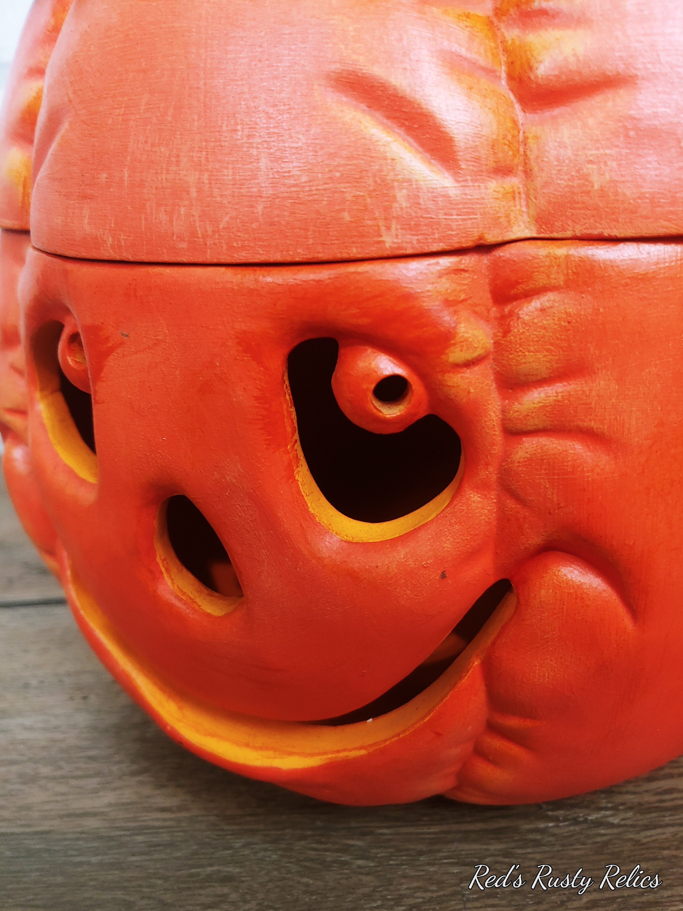 Vintage Ceramic Lighted Halloween Pumpkin Jack O Lantern - Etsy