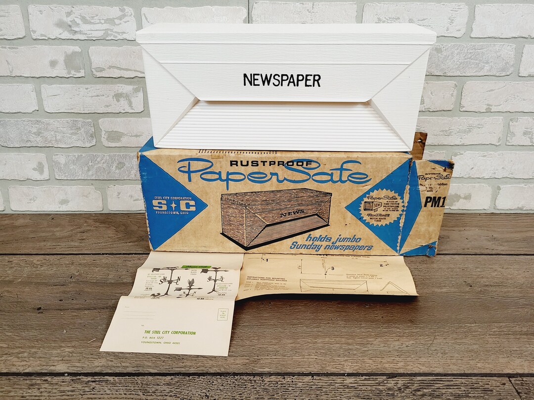 Vintage White Plastic S&C Paper Safe Newspaper Mail Box - Etsy