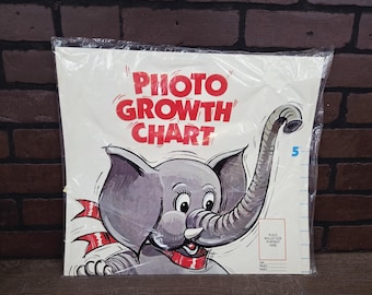 NOS Vintage Elephant Photo Growth Chart