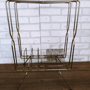 Mid Century Wire Record Rack Record Player Holder image 2