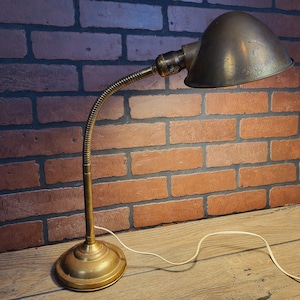 Industrial SRS Esrobert Bronze Gooseneck Desk Lamp image 1