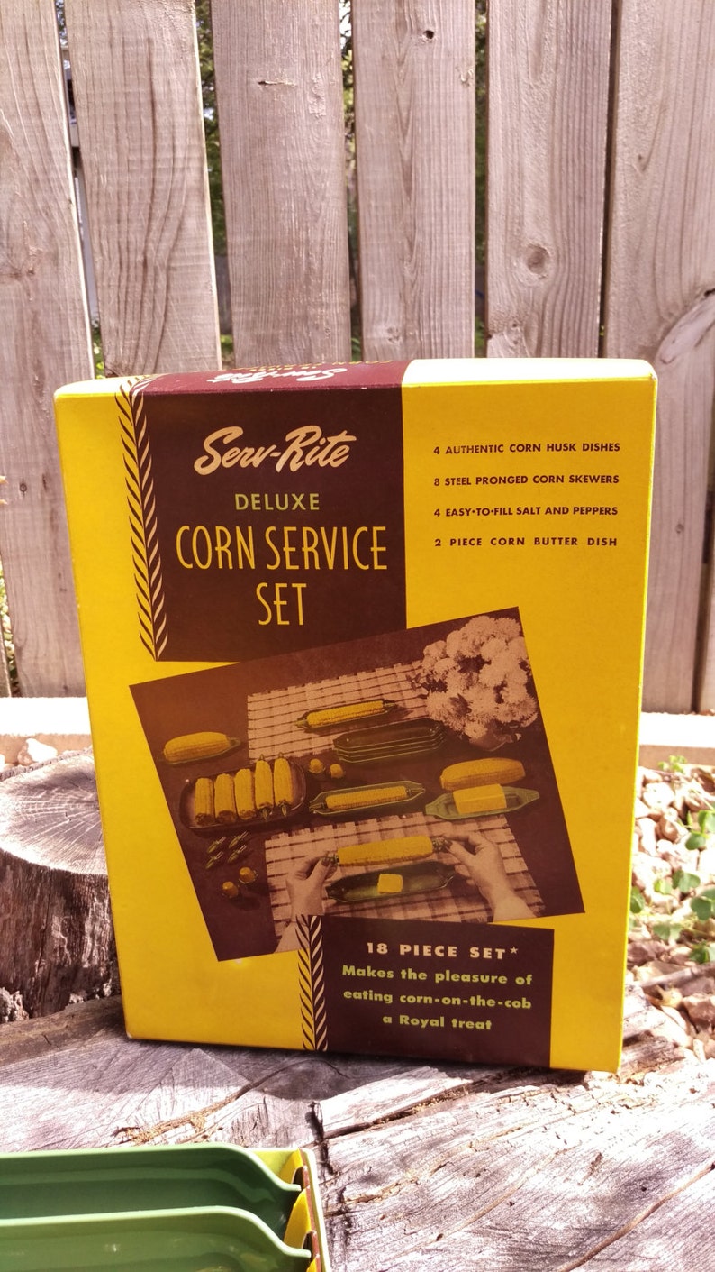 SALE Retro New in Box Serv-Rite Deluxe Corn Service Set