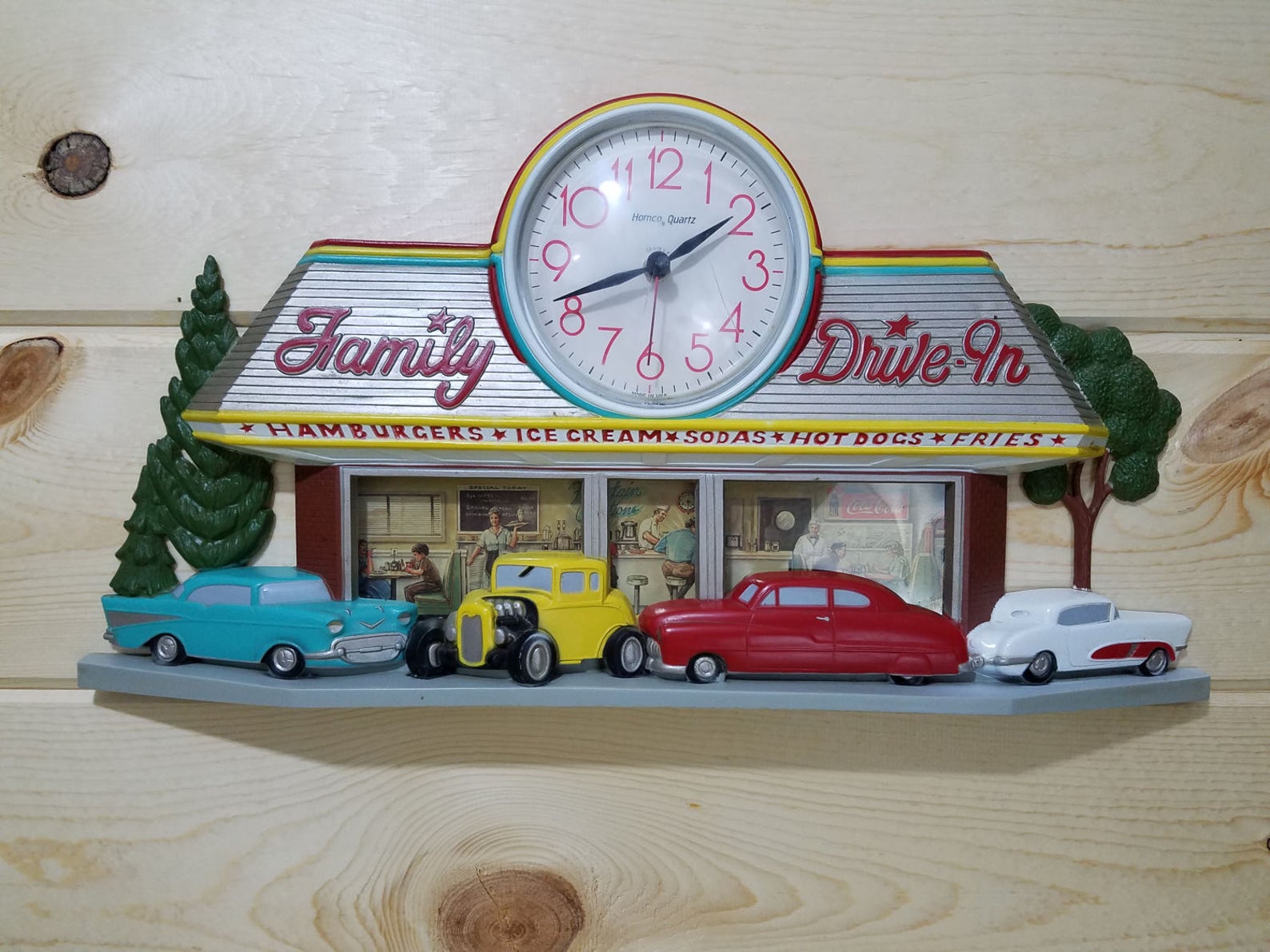 Burwood Products 28992 Family Drive In Diner Clock Etsy