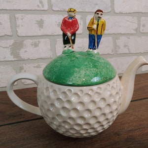 Tony Carter Golf Players Teapot Tea-Pot Made in England Carters Ceramic Designs image 1