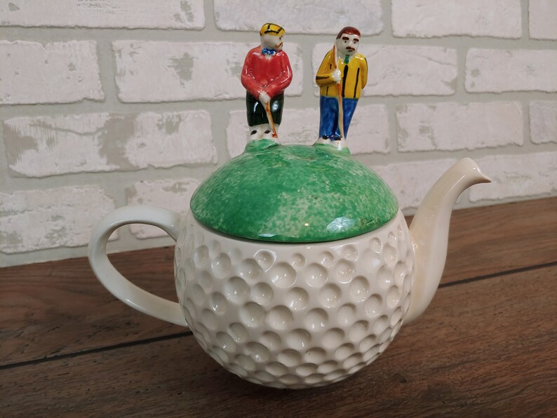 Tony Carter Golf Players Teapot Tea-Pot Made in England Carters Ceramic Designs image 1