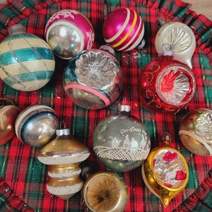 13 Vintage Glass Christmas Ornaments Bild 6