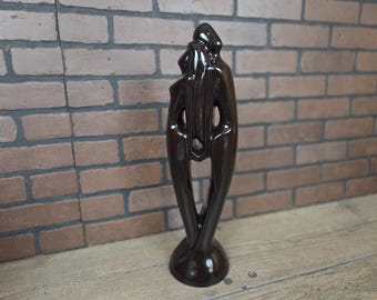Gorgeous Vintage Super Dark Brown Royal Hagar 'Lovers'  Figures Statue