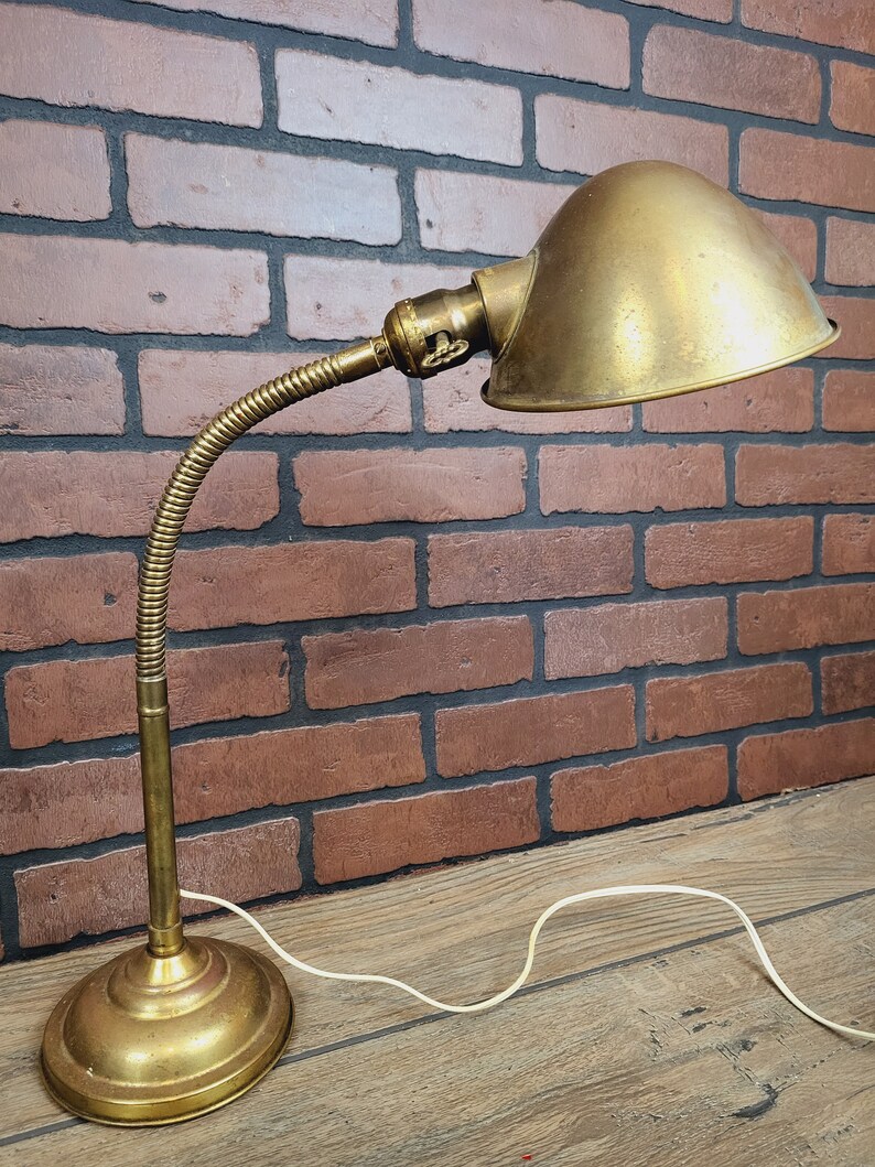 Industrial SRS Esrobert Bronze Gooseneck Desk Lamp image 5