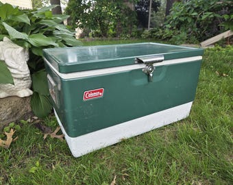 Retro Green Metal Coleman Cooler