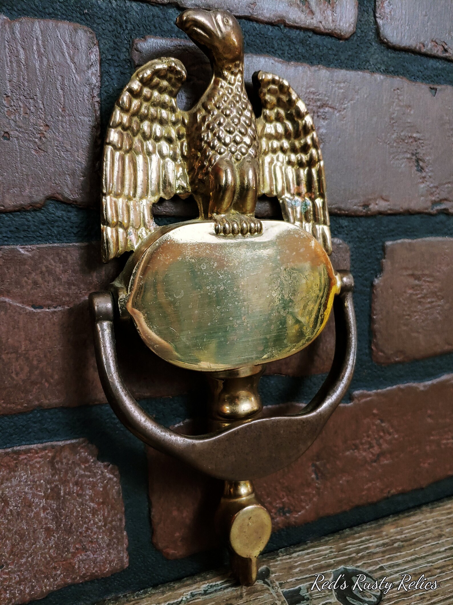 Vintage Brass Eagle Door Knocker Etsy