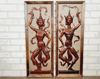 Pair of Romanelli Dancing Thai Buddhist Wall Art