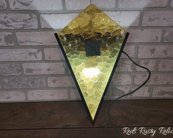 Retro Diamond Shaped Yellow/Amber Wall Sconse