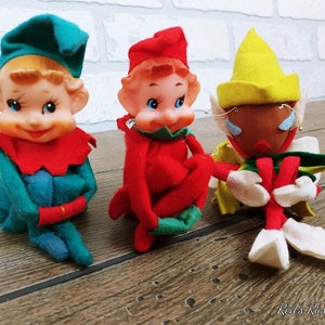 Vintage Set of 3 Christmas Elfs/Pixies
