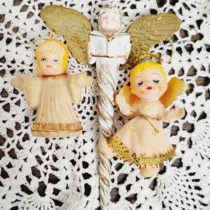 Set of 3 Christmas Angel Cherub Ornaments Decorations image 4