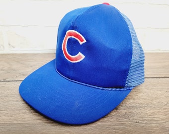 Vintage Chicago Cubs Trucker Snapback Hat Cap Ball Cap