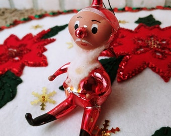 Vintage Made in Italy Italian Glass Santa Clause Ornament