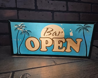 Vintage Bar Open Lighted Sign