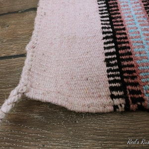 Pink Native American Indian Textile Navajo Yei Rug Hanging 59x29.5 image 2