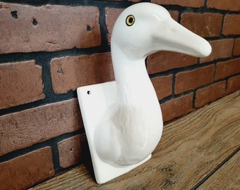 Large Ceramic Goose/Swan/Duck with Kitchen Towel Holder