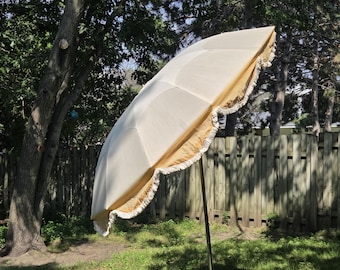 Groovy Frankel Fabric Scalloped Umbrella Patio Umbrella with Storage Bag