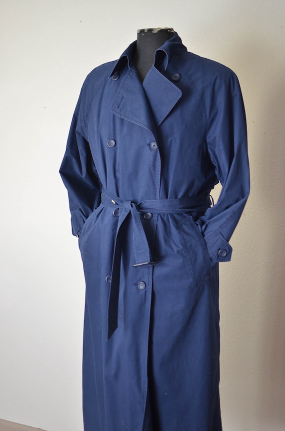 London Fog Navy Blue Trench Coat/ womens over size