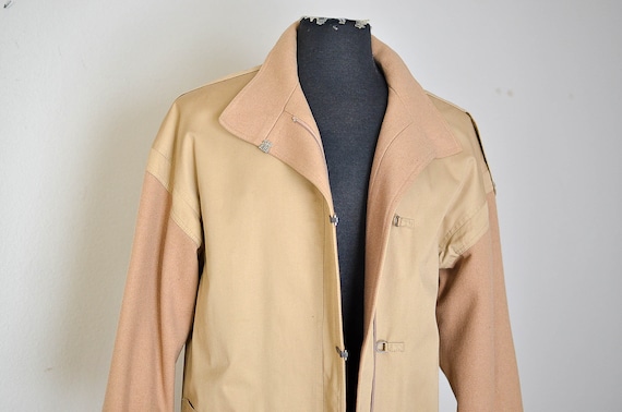 Vintage Oversized Tan Trench Coat/ Minimalist Men