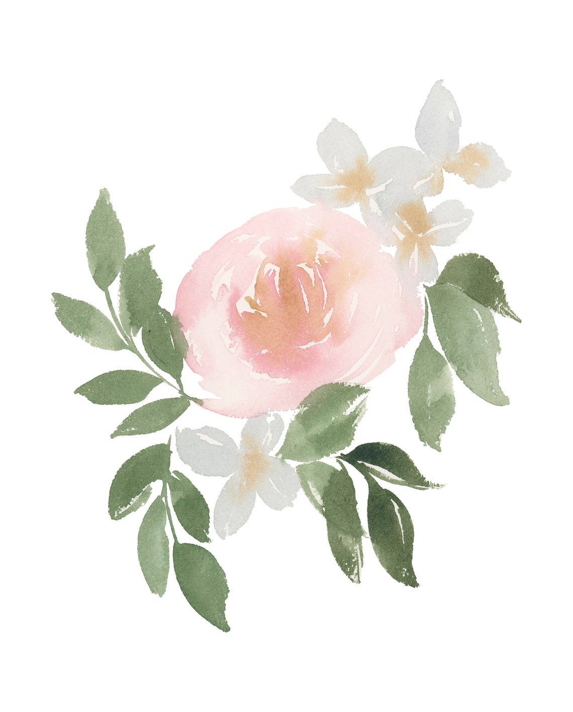Watercolor Floral Peony Print Pink Peonies Wall Art Blush Etsy
