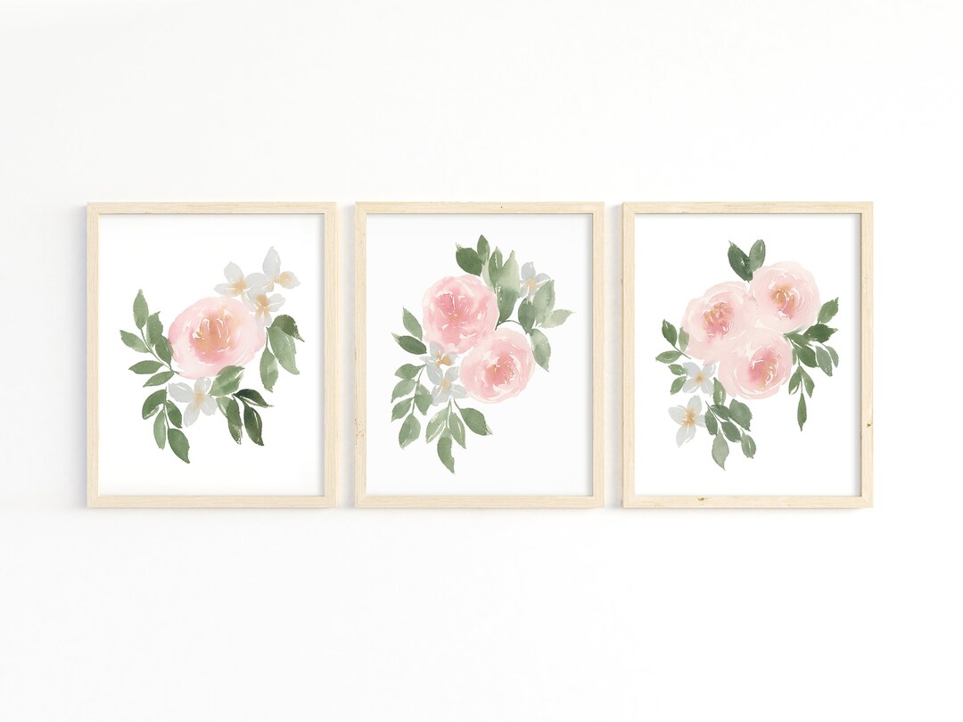Watercolor Floral Peony Print Pink Peonies Wall Art Blush - Etsy
