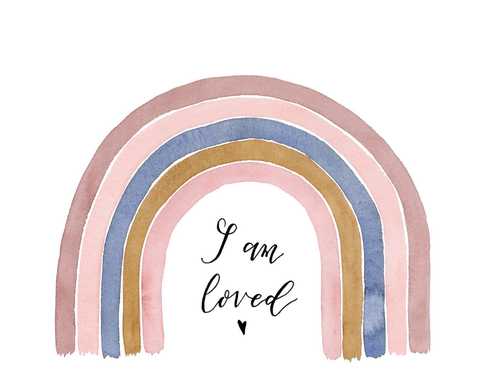 Rainbow baby wall art print watercolor Little girl room art Etsy