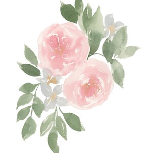 Watercolor Floral Peony Print Pink Peonies Wall Art Blush - Etsy