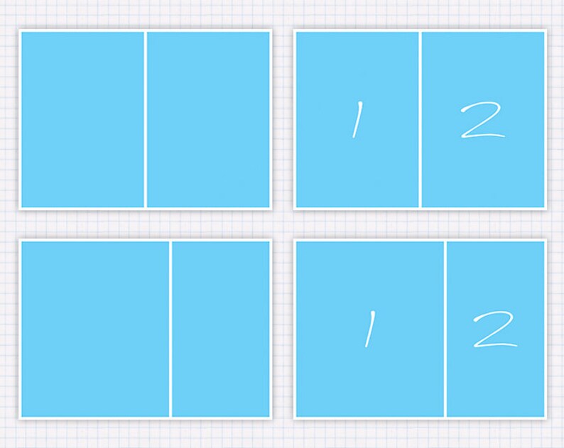 Pack Bundle templates photo collage storyboard 7x5 landscape 5 templates ref Pack001