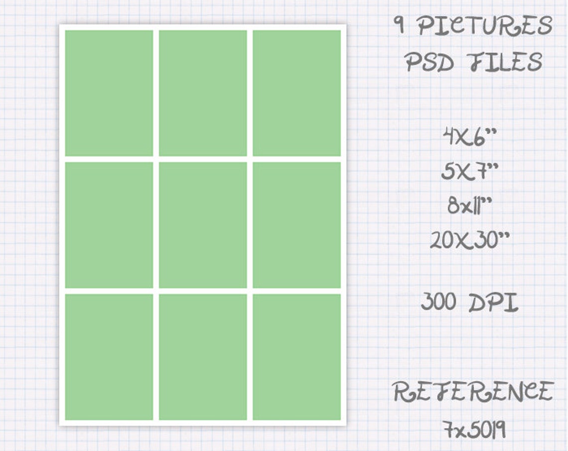 Storyboard Photo collage template 6x4 4x6 7x5 5x7 11x8 8x11 | Etsy