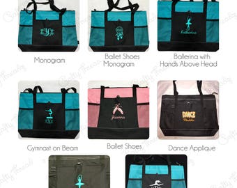 Personalized Dance Bags, Ballet Bags,Cheer Bags, Gym Bags, Teacher Gifts, Bridesmade Gifts, Gymnastic Bags
