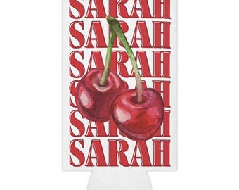 CUSTOM Name Can Cooler, She's The Cherry on Top , Bachelorette Party Favor