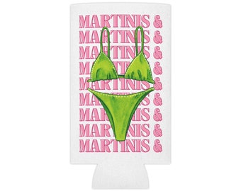 Martinis and Bikinis Can Cooler, Bachelorette Koozie