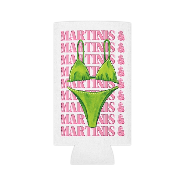 Martinis and Bikinis Can Cooler, Bachelorette Koozie