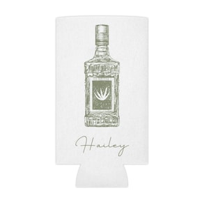 Mezcal, Tequila , CUSTOM Name Can Cooler, Personalized Bachelorette Coozie