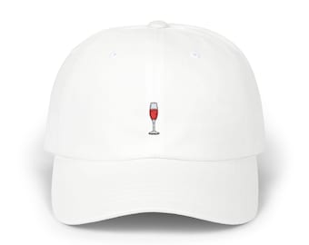 Sparkling Wine Embroidered Classic Dad Cap, Rose Champagne Baseball Hat, Wine Lover Gift, Festive Cap, Dad Hat, Baseball Cap, Wine Gift,