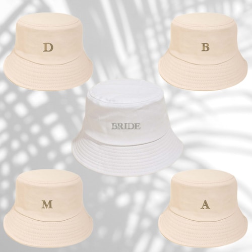 Simplistic Bachelorette Initial Bucket Hats Etsy