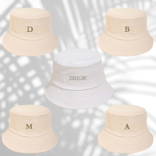 Simplistic Bachelorette Initial Bucket Hats