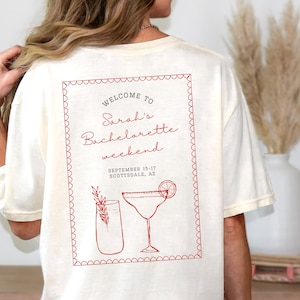 CUSTOM Cocktail Bachelorette Tee, Personalized Bachelorette Oversized T-shirt